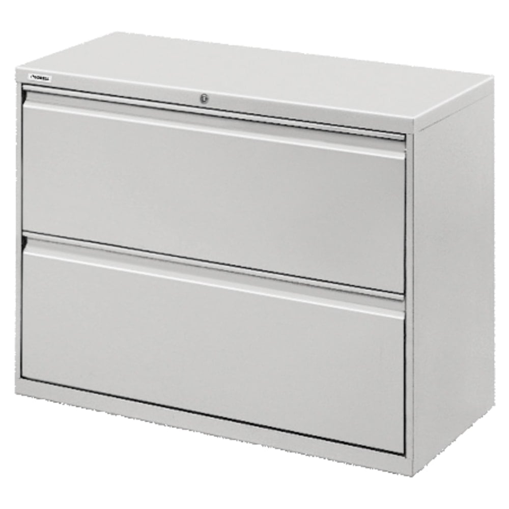 Lorell Fortress 36inW x 18-5/8inD Lateral 2-Drawer File Cabinet, Light Gray MPN:60448