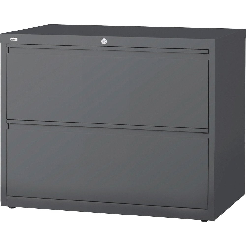 Lorell 36inW x 18-5/8inD Lateral 2-Drawer File Cabinet, Charcoal MPN:60449