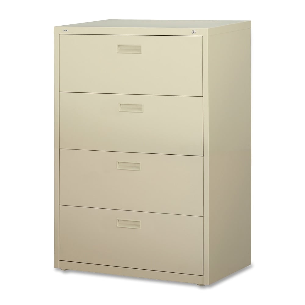 Lorell 30inW x 18-5/8inD Lateral 4-Drawer File Cabinet, Putty MPN:60559