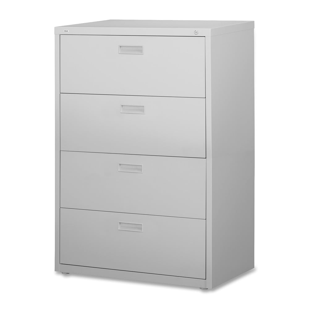 Lorell 30inW x 18-5/8inD Lateral 4-Drawer File Cabinet, Light Gray MPN:60561