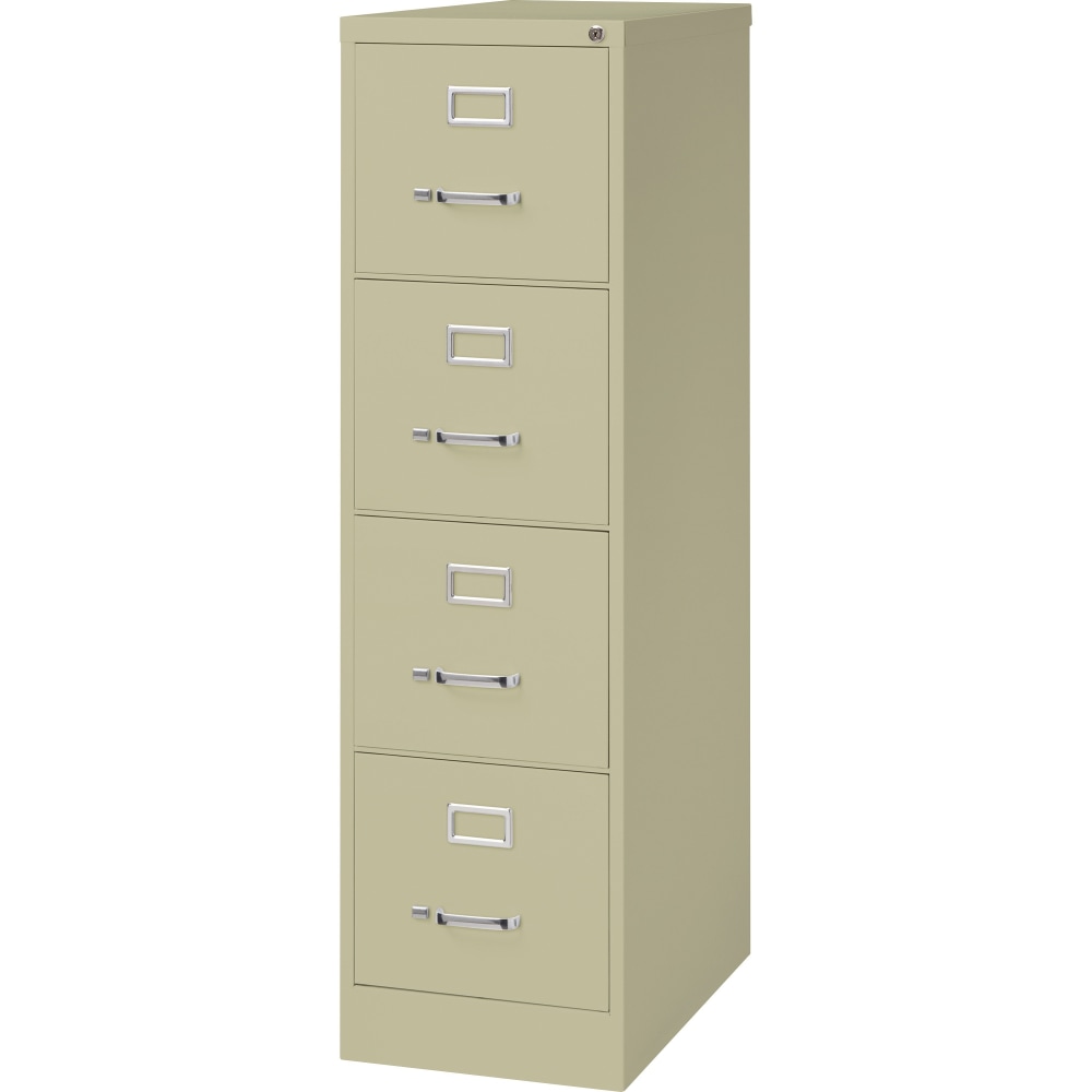 Lorell Fortress 25inD Vertical 4-Drawer Letter-Size File Cabinet, Putty MPN:60652