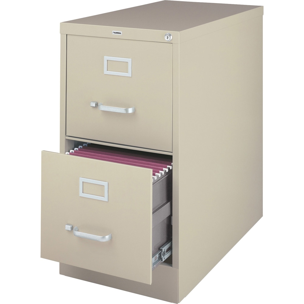 Lorell Fortress 26-1/2inD Vertical 2-Drawer Legal-Size File Cabinet, Putty MPN:60660