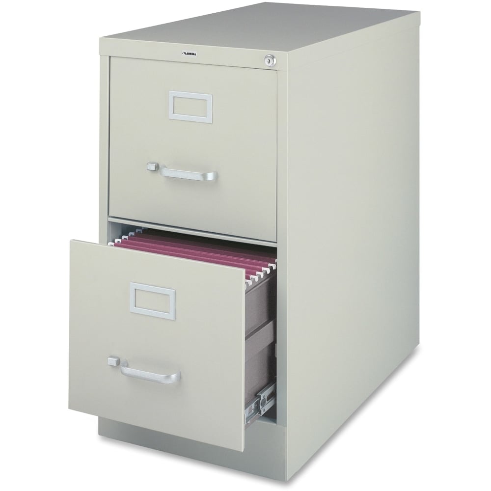 Lorell Fortress 26-1/2inD Vertical 2-Drawer Legal-Size File Cabinet, Light Gray MPN:60662