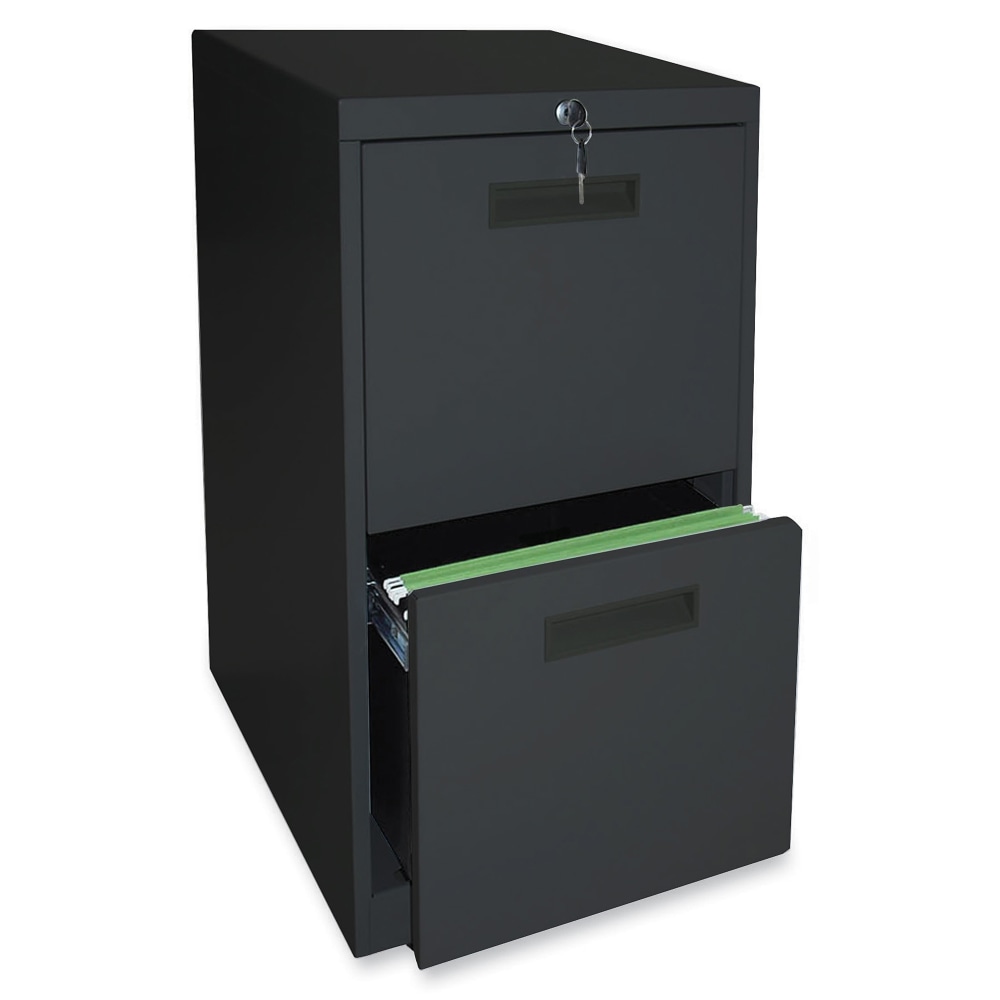 Lorell 22inD Vertical 2-Drawer Mobile Pedestal File Cabinet, Black MPN:67733