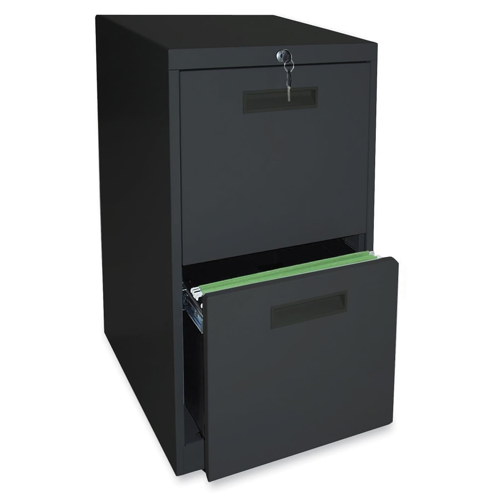 Lorell 19inD Vertical 2-Drawer Mobile Pedestal File Cabinet, Black MPN:67741