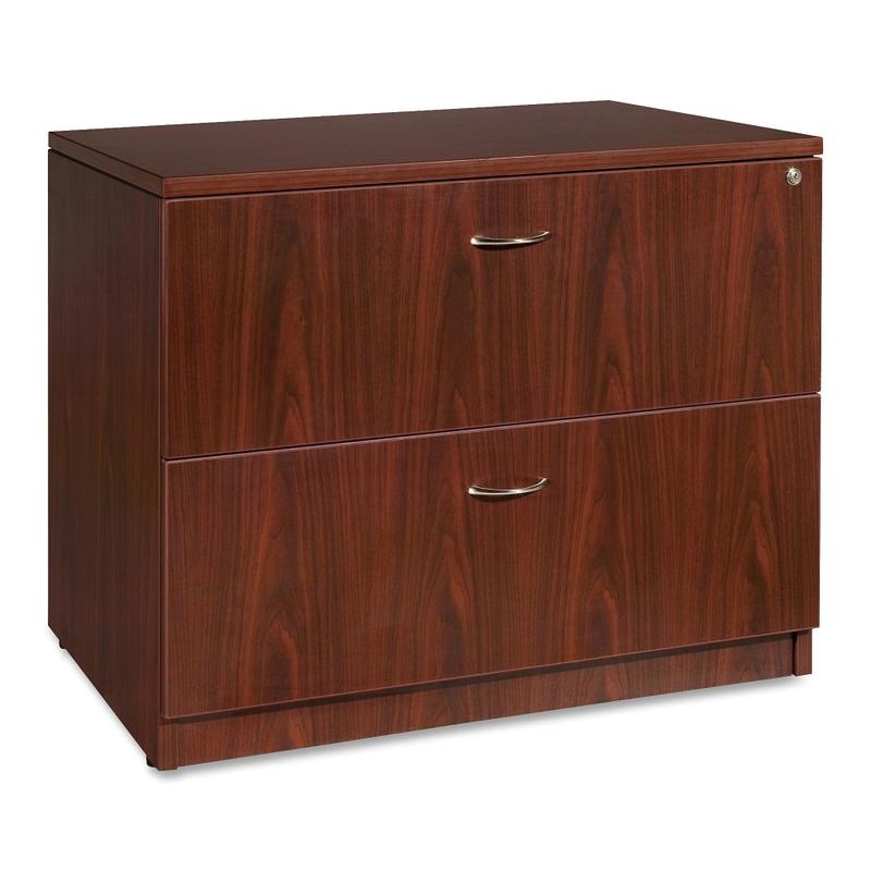 Lorell Essentials 36inW x 22inD Lateral 2-Drawer File Cabinet, Mahogany MPN:69399