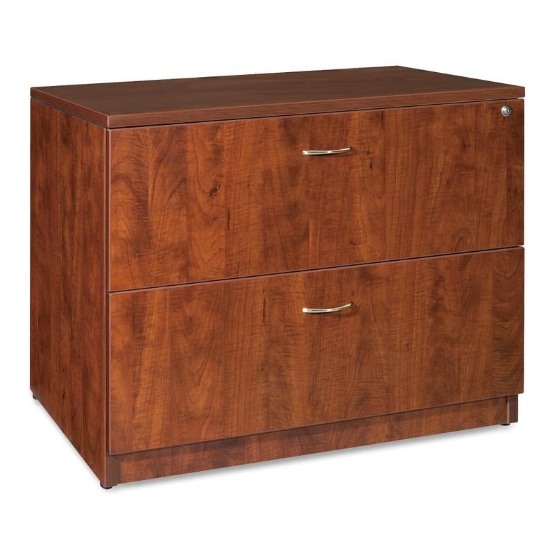 Lorell Essentials 36inW x 22inD Lateral 2-Drawer File Cabinet, Cherry MPN:69433