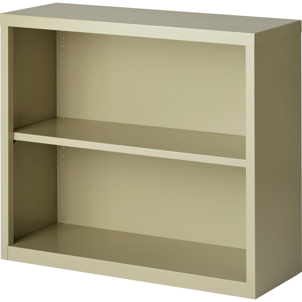 Lorell Fortress Series Steel Modular Shelving Bookcase, 2-Shelf, 30inH x 34-1/2inW x 13inD, Putty MPN:41281