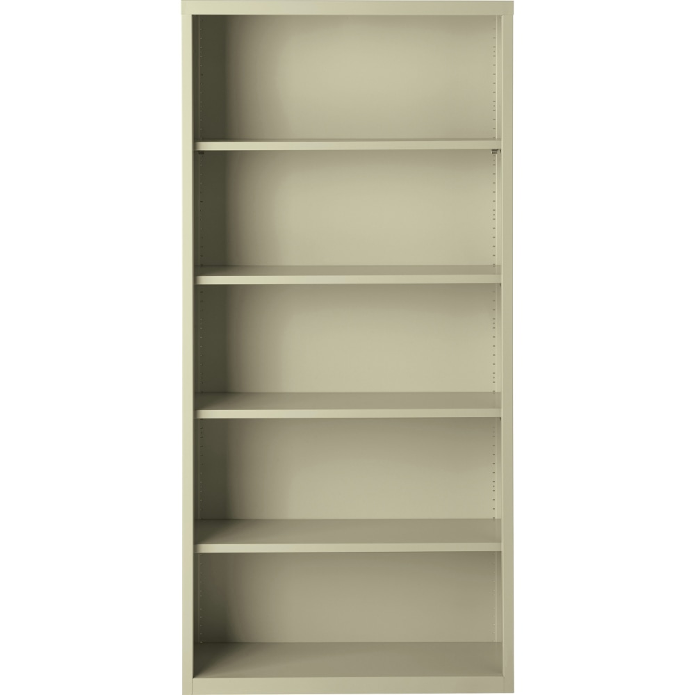 Lorell Fortress Series Steel Modular Shelving Bookcase, 5-Shelf, 72inH x 34-1/2inW x 13inD, Putty MPN:41290