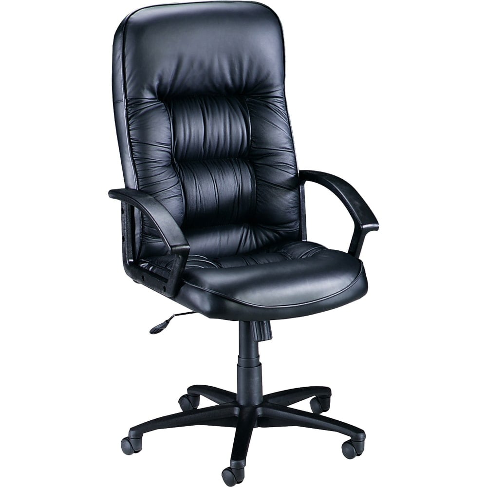 Lorell Tufted Ergonomic Bonded Leather High-Back Executive Chair, Black MPN:60116