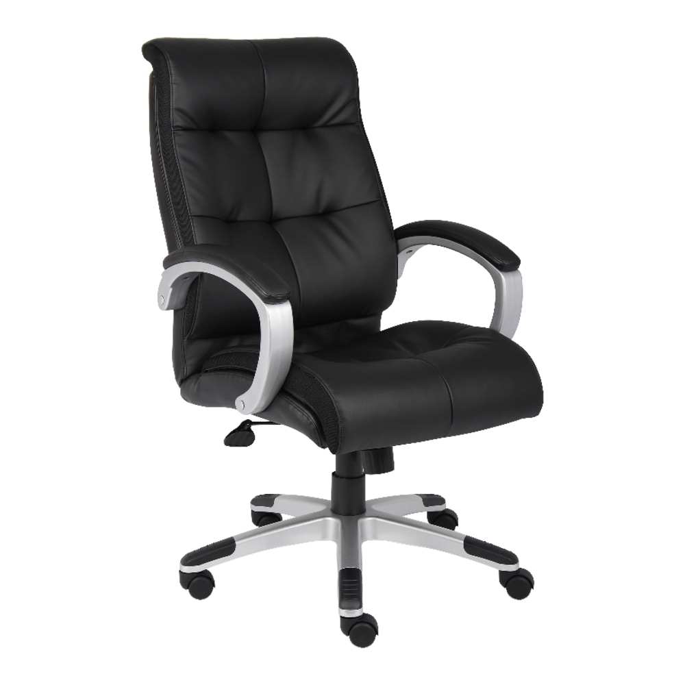 Lorell Tufted Ergonomic Faux Leather Executive Swivel Chair, Black MPN:62620