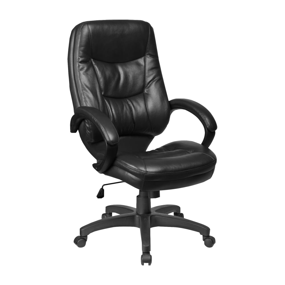 Lorell Westlake Ergonomic Bonded Leather High-Back Chair, Black MPN:63286