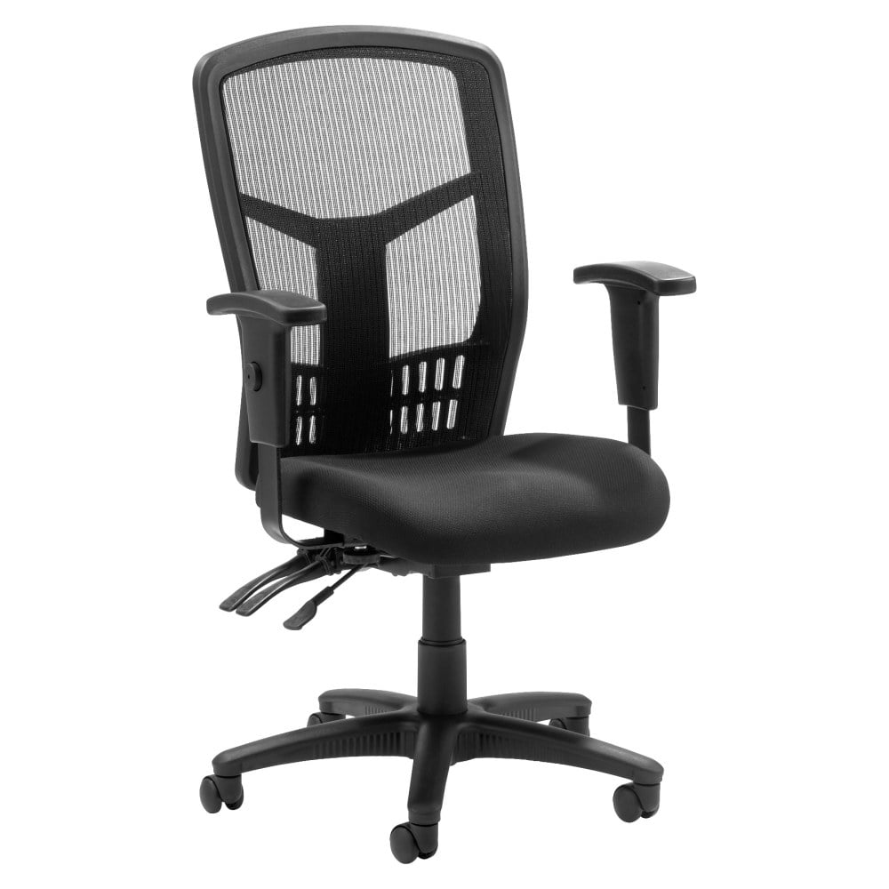 Lorell Ergomesh High-Back Multifunction Chair, Fabric Seat, Black MPN:86200