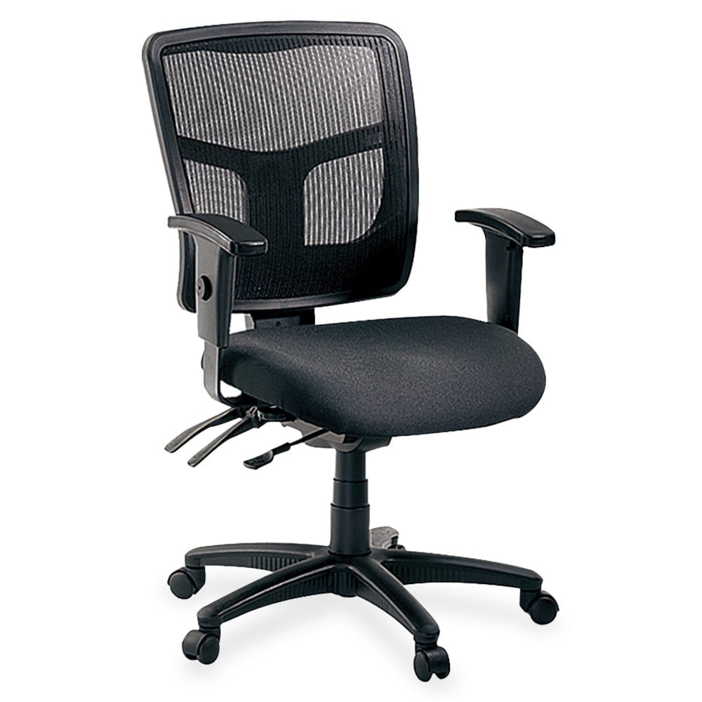 Lorell Ergomesh Mesh/Fabric Mid Back Chair, Black MPN:86201