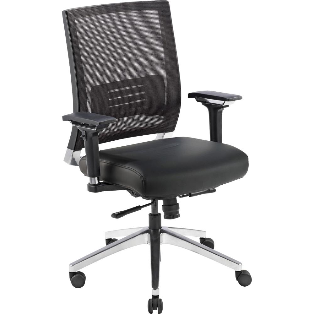 Lorell Ergonomic Bonded Leather/Mesh Executive Swivel Chair, Black MPN:90041