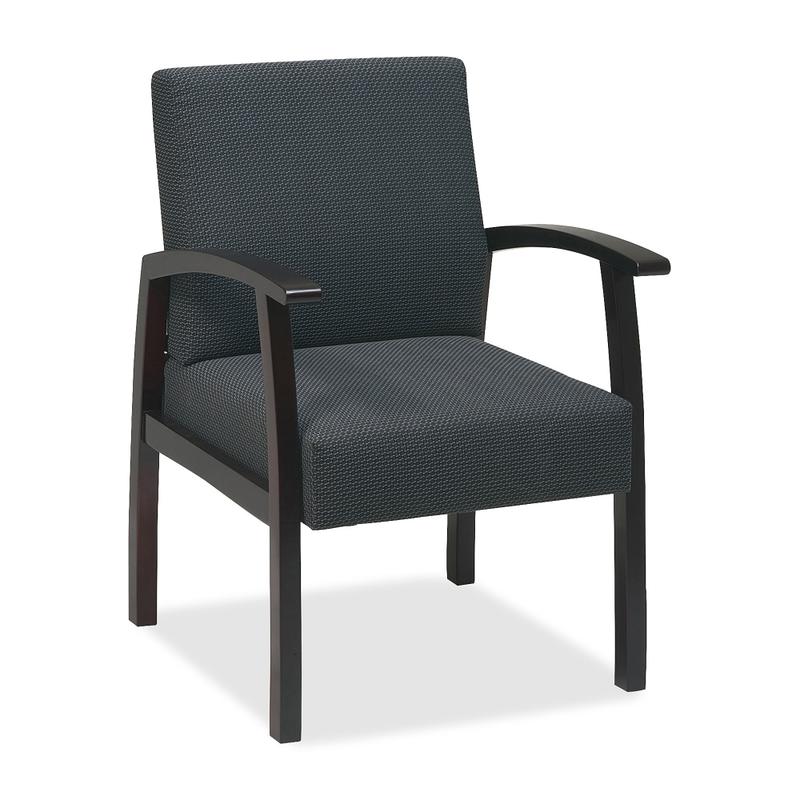 Lorell Deluxe Guest Chair, Charcoal/Mahogany MPN:68551