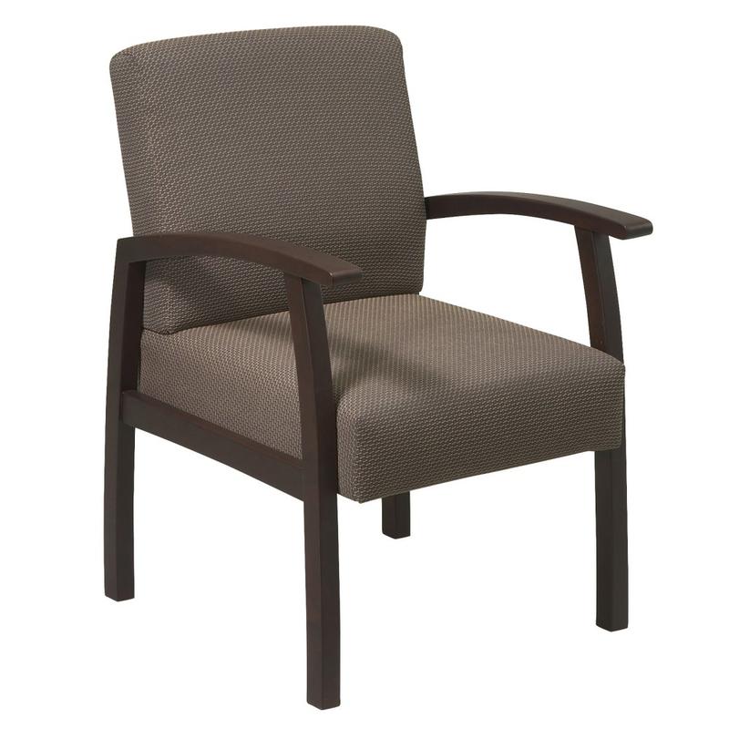 Lorell Deluxe Guest Chair, Taupe/Espresso MPN:68554