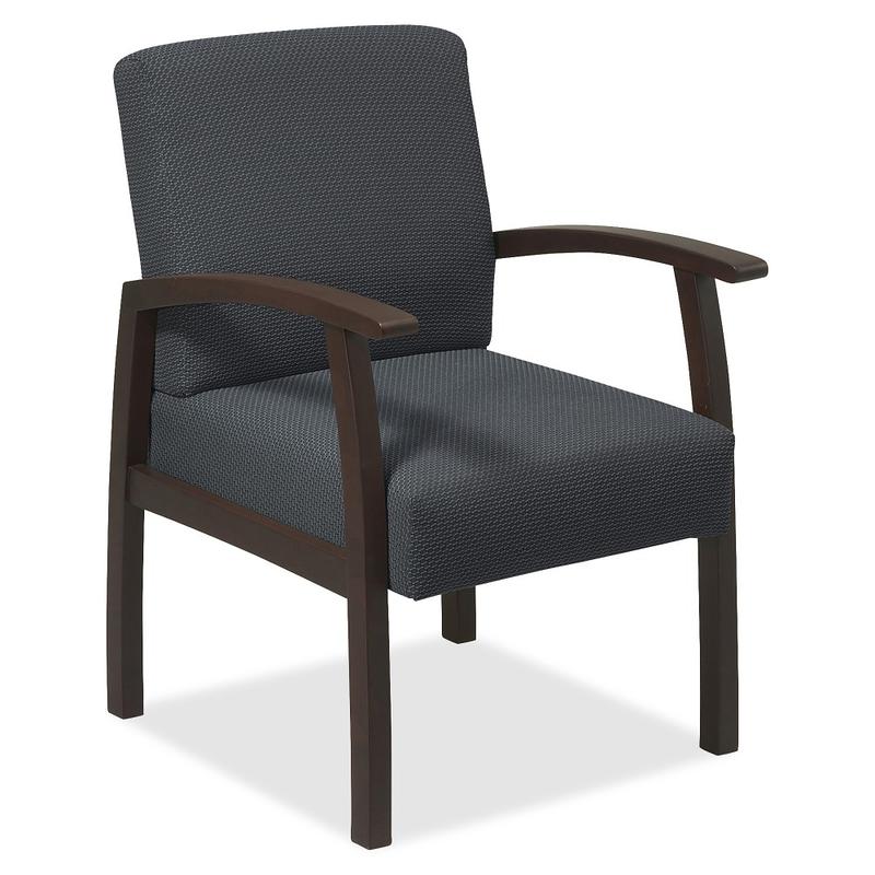 Lorell Wood Guest Chair, Charcoal Fabric/Espresso Frame MPN:68555