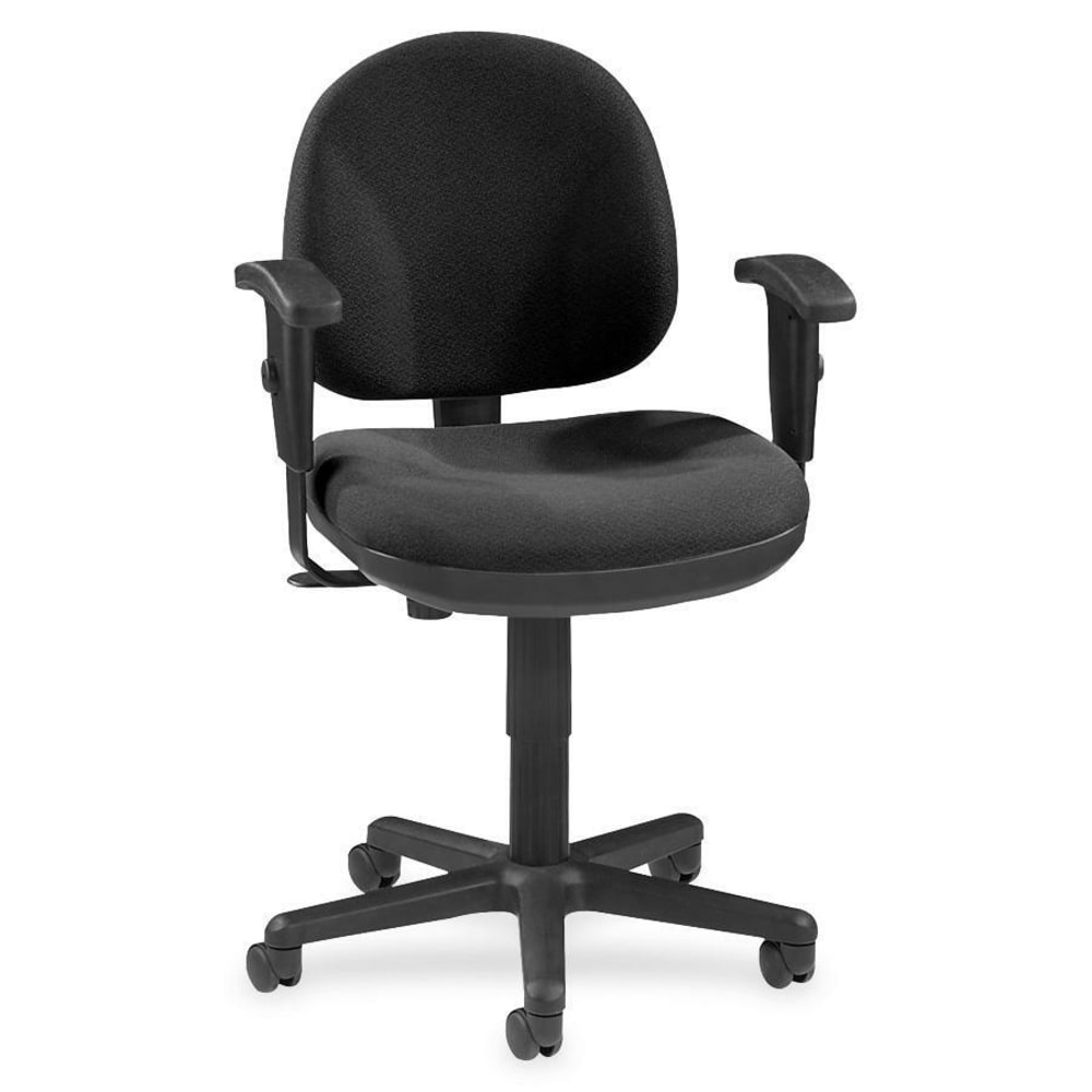 Lorell Millenia Pneumatic Task Chair, Removeable Arms, Black MPN:80004