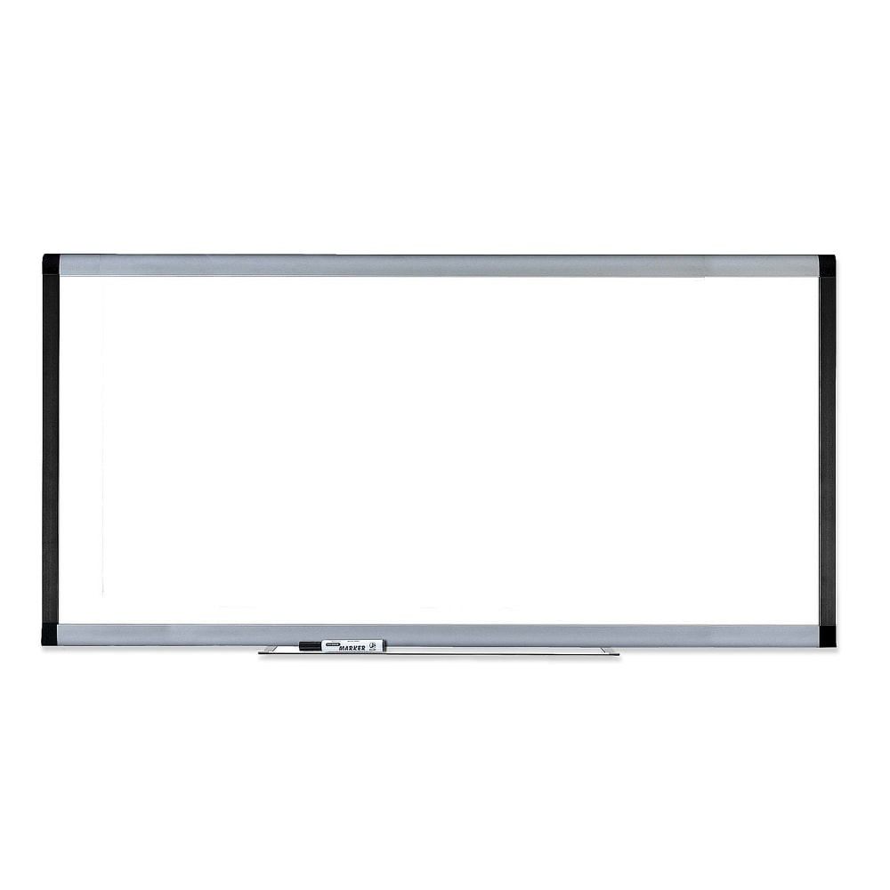 Lorell Signature Series Magnetic Unframed Dry-Erase Whiteboard, 96in x 48in, Ebony/Silver Metal Frame MPN:69654