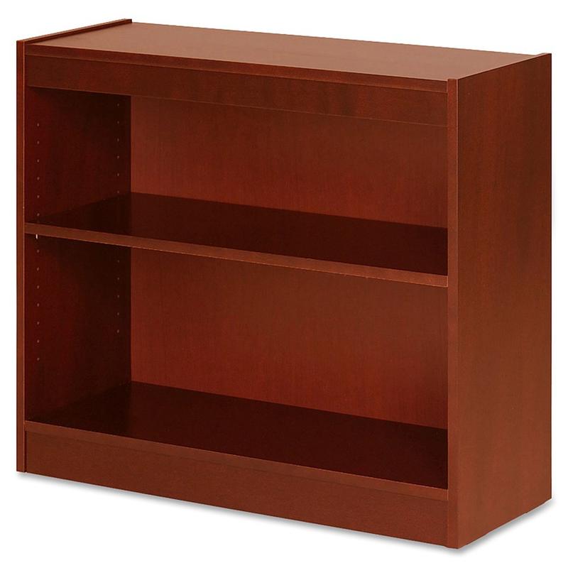 Lorell Veneer 30inH 2-Shelf Bookcase, Cherry MPN:89050