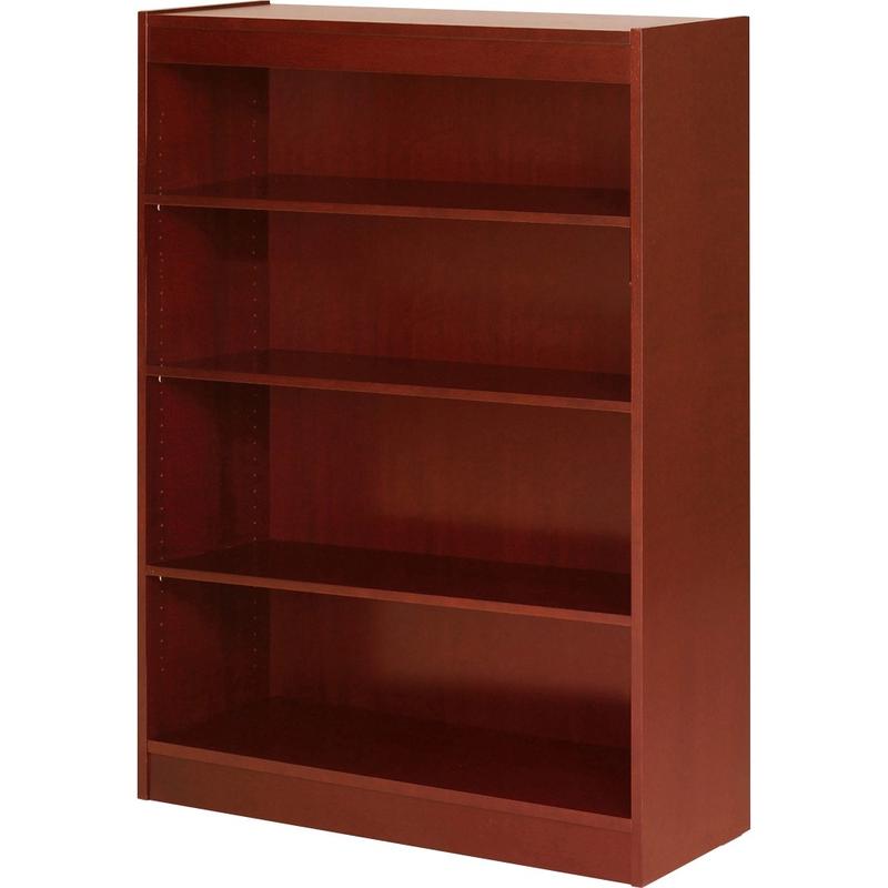 Lorell Veneer Modular Shelving Bookcase, 4-Shelf, 48inH x 36inW x 12inD, Cherry MPN:89052