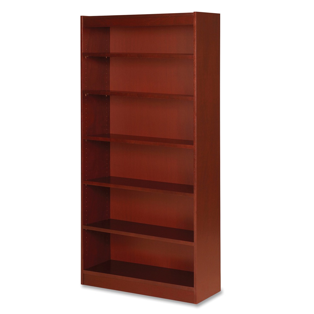 Lorell Veneer Modular Shelving Bookcase, 6-Shelf, 72inH x 36inW x 12inD, Cherry MPN:89054