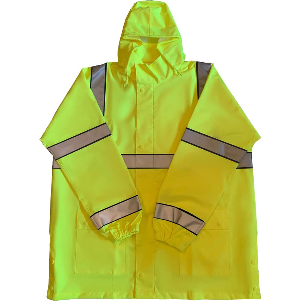 Rain Jacket: Size 4XL, Fluorescent Yellow, Polyester & Polyurethane MPN:901AHJFY4X