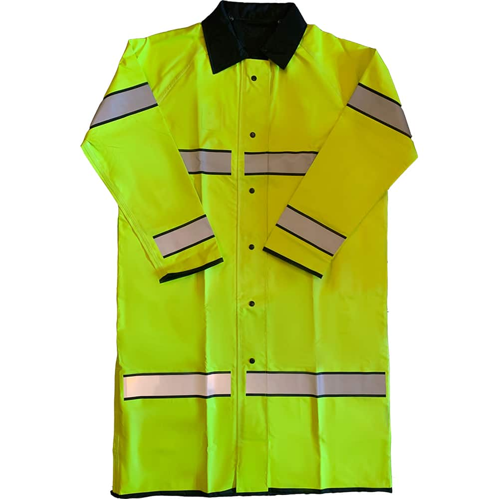 Coat: Size 2XL, Black & Fluorescent Yellow, Polyurethane & Nylon MPN:910SHCBY2X