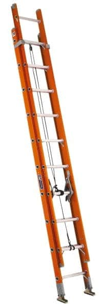 20' High, Type IA Rating, Fiberglass Industrial Extension Ladder MPN:FE3220