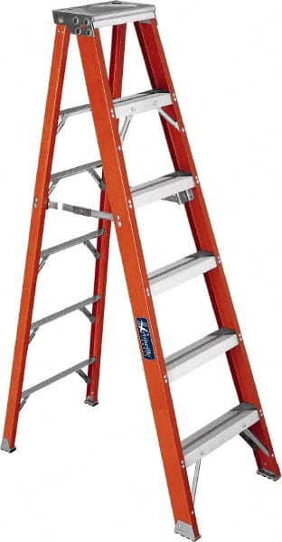 6-Step Fiberglass Step Ladder: Type IAA, 6' High MPN:FS1306HD