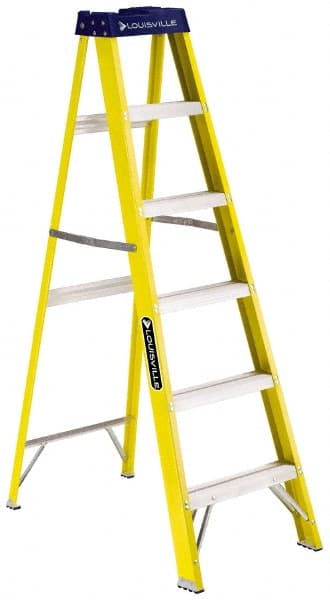 5-Step Fiberglass Step Ladder: Type I, 6' High MPN:FS2006