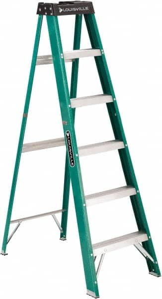 5-Step Fiberglass Step Ladder: Type II, 6' High MPN:FS4006