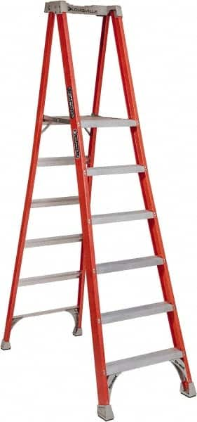 5-Step Fiberglass Ladder Platform: 300 lb Capacity, 14-1/2