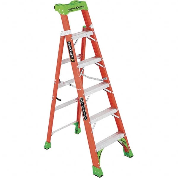 5-Step Fiberglass Step Ladder: Type IA, 6' High MPN:FXS1506