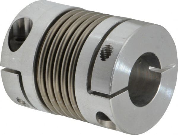 Flexible Bellows Clamp: Aluminum Hub with Stainless Steel Bellows, 1/2