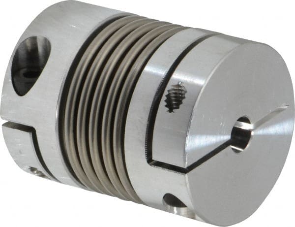 Flexible Bellows Clamp: Aluminum Hub with Stainless Steel Bellows, 1/4