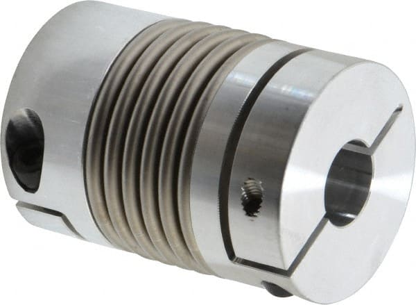 Flexible Bellows Clamp: Aluminum Hub with Stainless Steel Bellows, 5/8