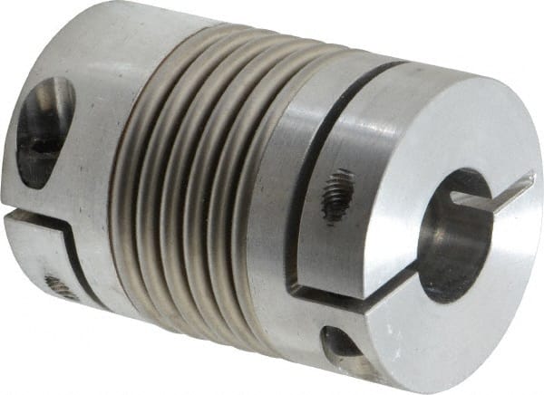 Flexible Bellows Clamp: Aluminum Hub with Stainless Steel Bellows, 3/4