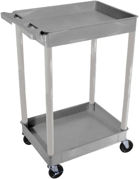 Shelf Utility Cart: Plastic, Gray MPN:STC11-G