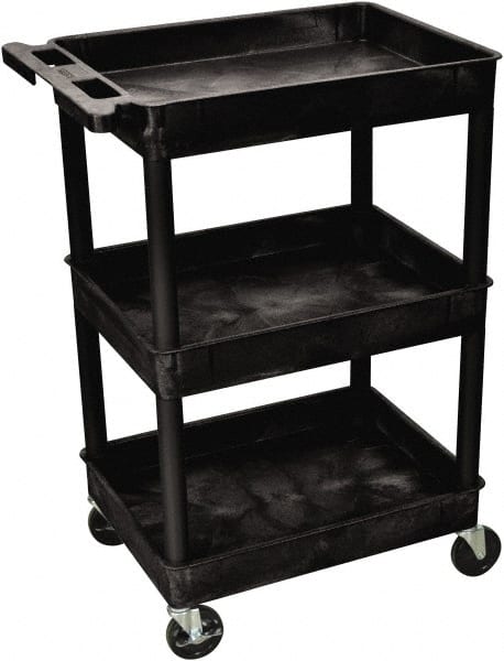 Shelf Utility Cart: Plastic, Black MPN:STC111-B