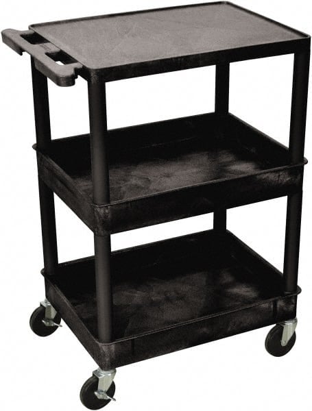 Shelf Utility Cart: Plastic, Black MPN:STC211-B