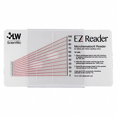 Hematocrit Reader Card 19cm L MPN:ZCP-EZRD-HEM7