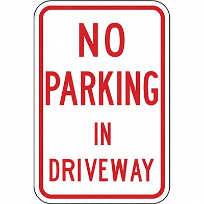 Driveway No Parking Sign 18 x 12 MPN:LR7-28-12HA