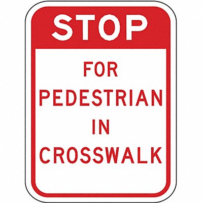 Stop for Pedestrians Sign 24 x 18 MPN:LR9-16-18HA