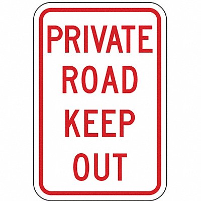 Private Road Traffic Sign 18 x 12 MPN:PPR-012-12HA