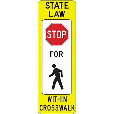 State Law Stop Pedestrian Sign 36 x 12 MPN:R1-6A-12FA
