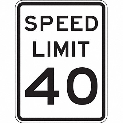 Speed Limit 40 Traffic Sign 24 x 18 MPN:R2-1-40-18DA