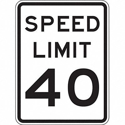 Speed Limit 40 Traffic Sign 24 x 18 MPN:R2-1-40-18HA