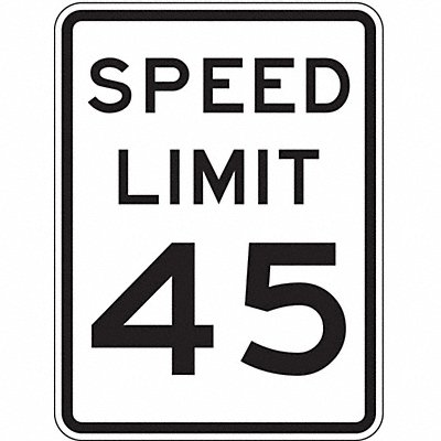 Speed Limit 45 Traffic Sign 24 x 18 MPN:R2-1-45-18HA